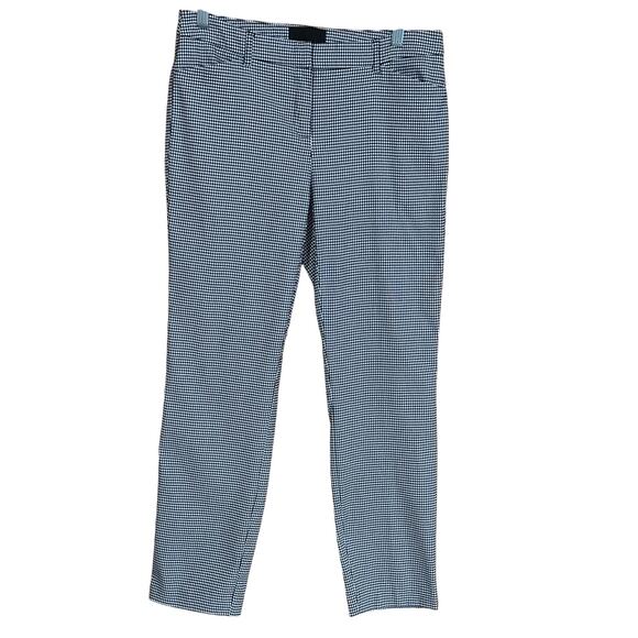 Cynthia Rowley Women’s Ankle Pants Size 4 Navy White Houndstooth Stretch - Picture 1 of 6